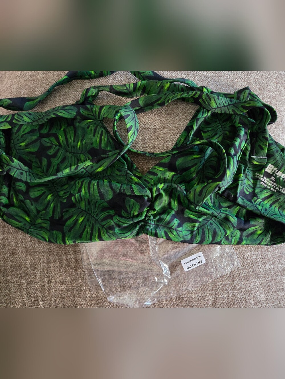 Fused Hawaii Monstera Leaf Print Kohanaiki Top